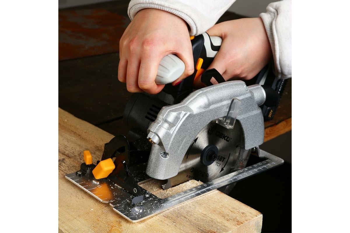 Циркулярная аккумуляторная пила Deko DKCS20 Laser 20В 165мм 1х2.0Ач 063-4205