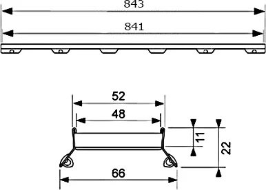 Основа TECEdrainline 600972 90 см под плитку "plate II"