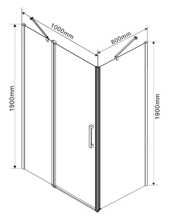 Душевой уголок Vincea Orta VSR-1O 100x80 хром, прозрачный