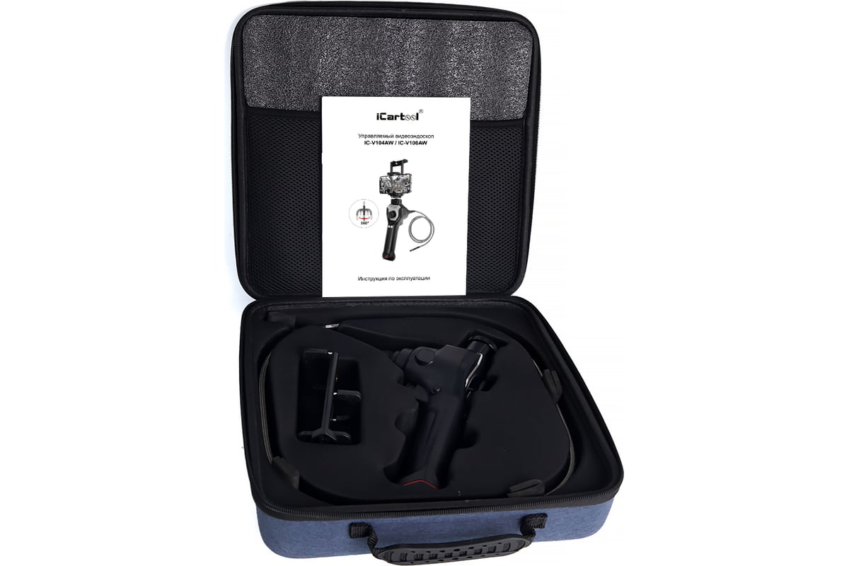 Управляемый видеоэндоскоп iCartool USB, 1Мп, 1280x720, 1м, 6мм зонд, всесторонняя артикуляция IC-V106AW