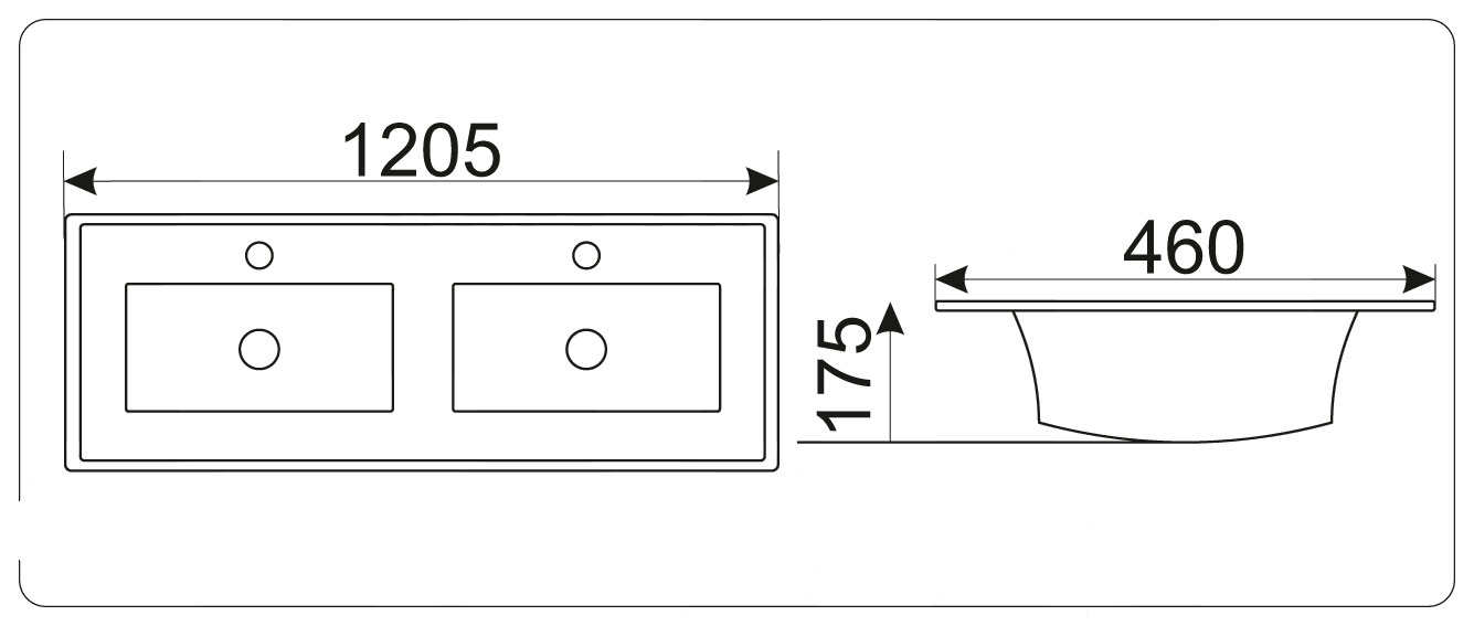 Раковина Gid NYJ809-120 120.5 см