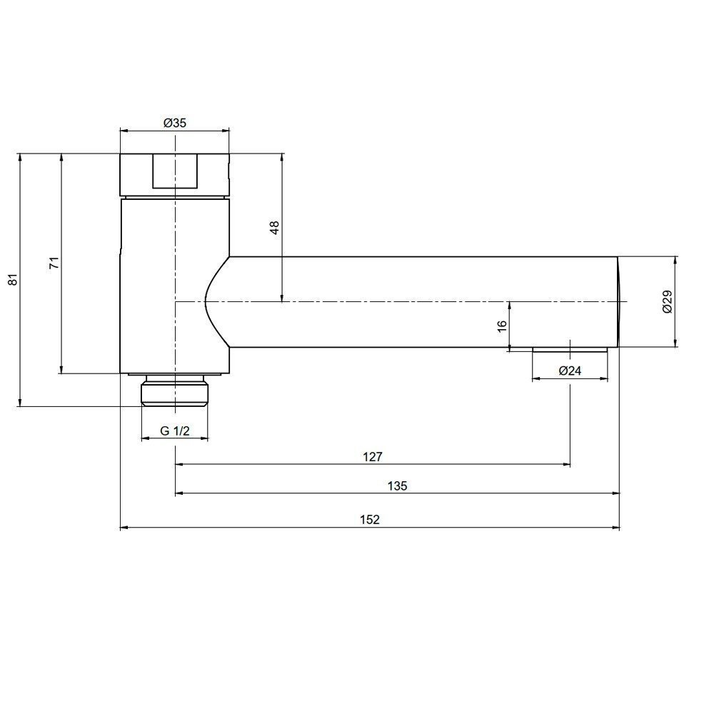 Излив для ванны AQUAme AQM8301CR поворотный, хром