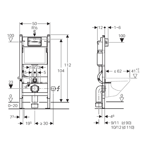 Инсталляция для унитаза Geberit Duofix Basic 111.153.00.1