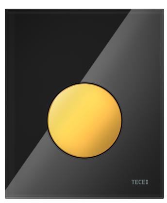 Кнопка смыва для писсуара TECE Loop 9242658 стекло, черный/позолоченный