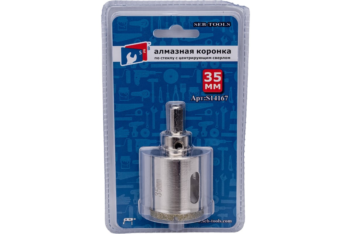 Коронка алмазная по керамограниту с центрирующим сверлом 35 мм TORGWIN S14167