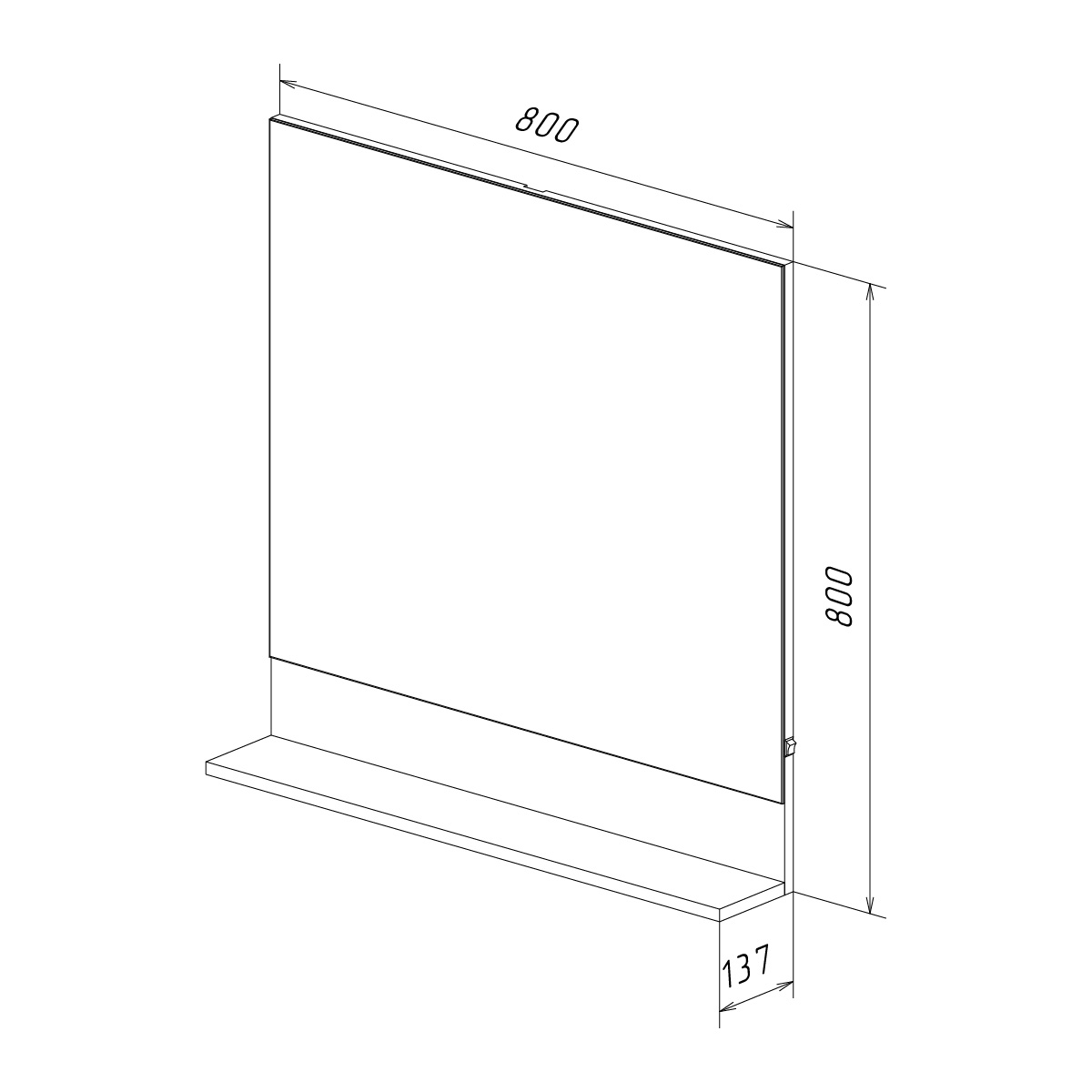 Зеркало Lemark Romance 80x80 см LM07R80Z с полкой, белый глянец