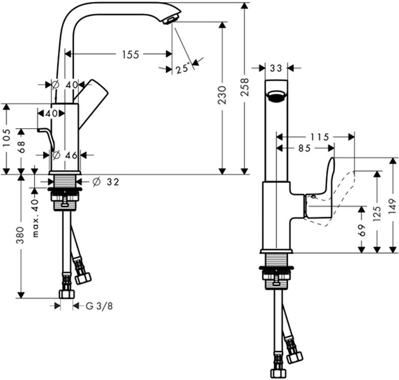 Смеситель для раковины Hansgrohe Metris 31087000