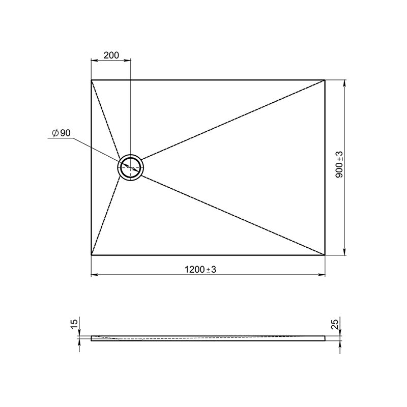 Поддон для душа Jacob Delafon Tolbiac 120x90 E6D332RU-NGM черный матовый