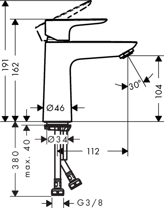 Смеситель для раковины Hansgrohe Talis E 71714000 CoolStart, без донного клапана