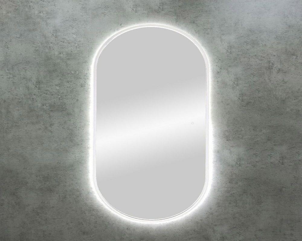 Зеркало Art&Max Bari 70x110 с подсветкой, белый