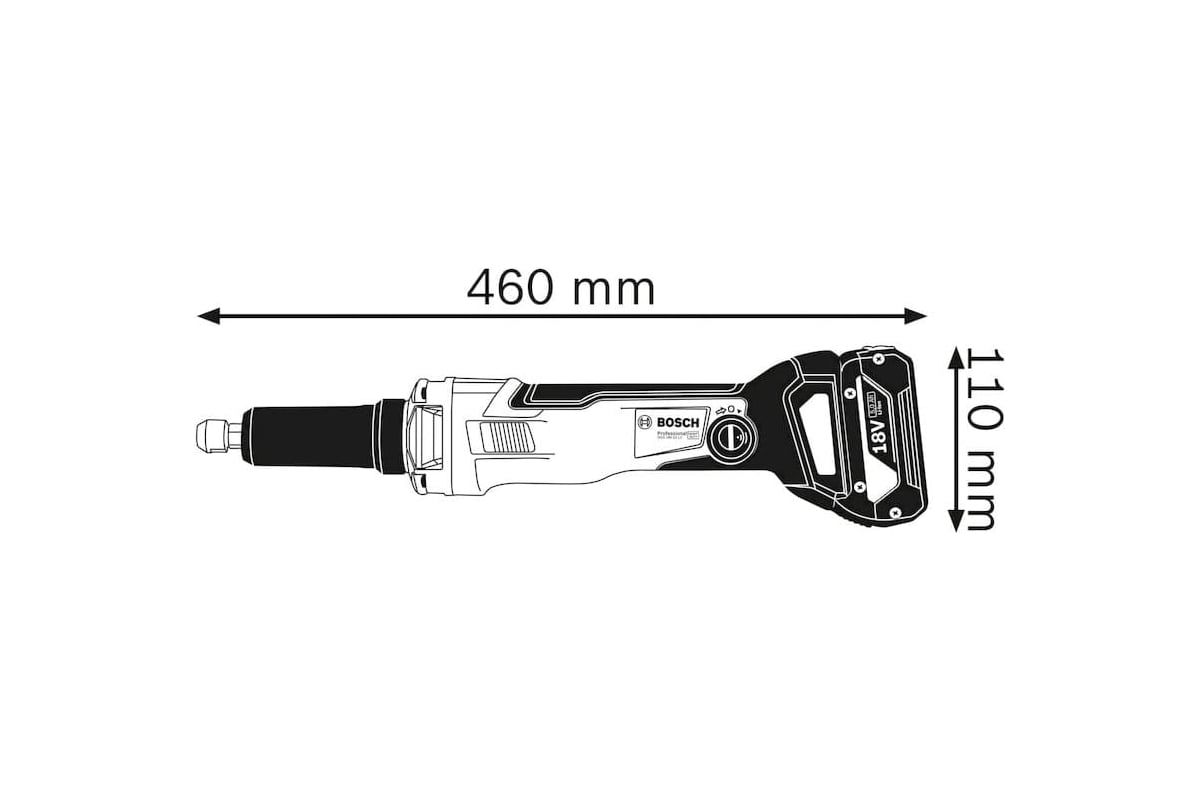 Аккумуляторная прямая шлифмашина Bosch GGS 18V-23 PLC 0601229200