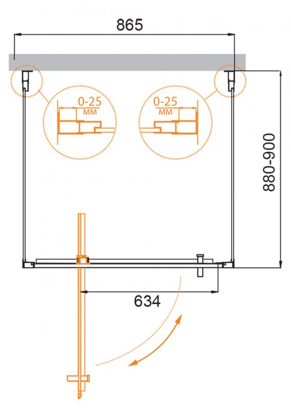 Душевой уголок Cezares MOLVENO-BA2-90/90-C-Cr-IV 90x90 прозрачный