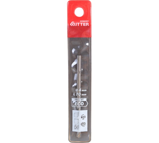 Сверло усиленное 4 х 70 мм по бетону и камню Eco RITTER PS12204070