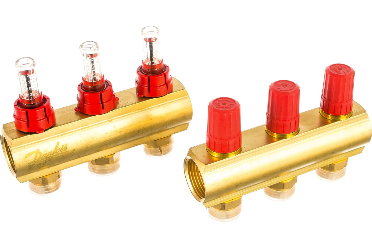 Коллекторы Danfoss FHF-3F с расходомерами для 3 контура 088U0523
