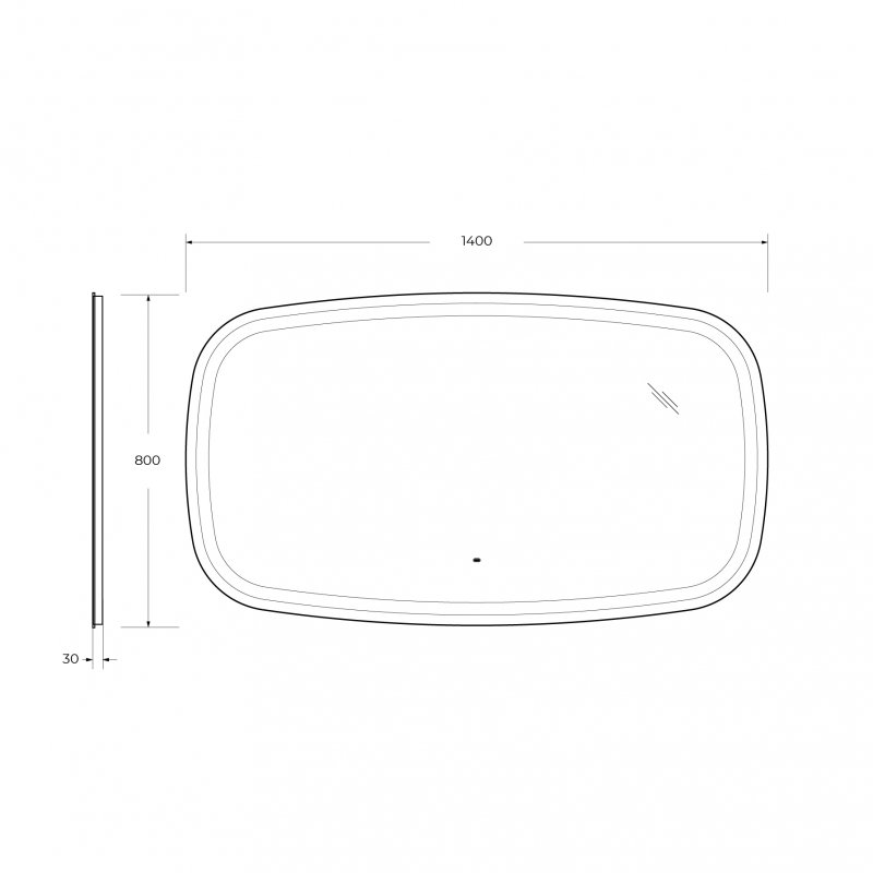 Зеркало Cezares Molveno 140x80 см с подсветкой, датчиком движения CZR-SPC-MOLVENO-1400-800-MOV
