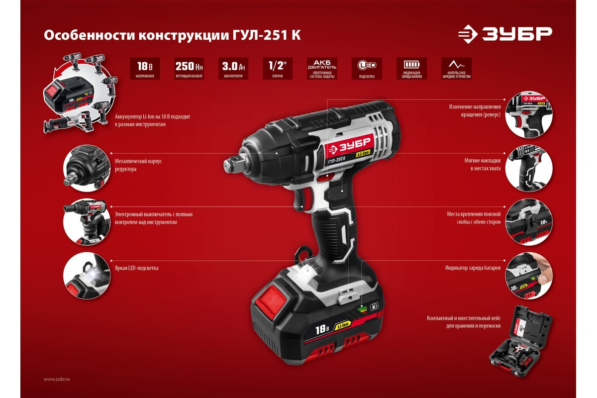 Ударный гайковерт Зубр ГУЛ-251 К