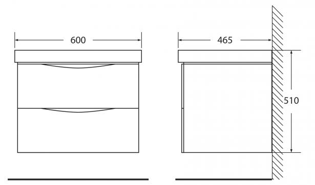 Тумба с раковиной BelBagno Fly 60 Bianco Lucido