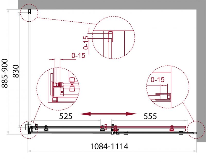 Душевой уголок BelBagno Acqua 110x90 ACQUA-AH-1-110/90-C-Cr прозрачный, хром