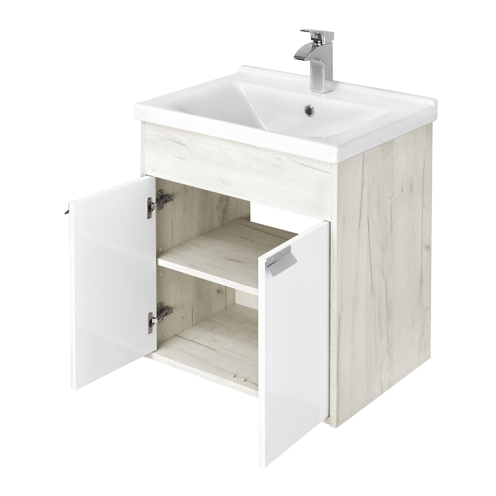 Мебель для ванной Акватон Флай 60 см белый/дуб крафт