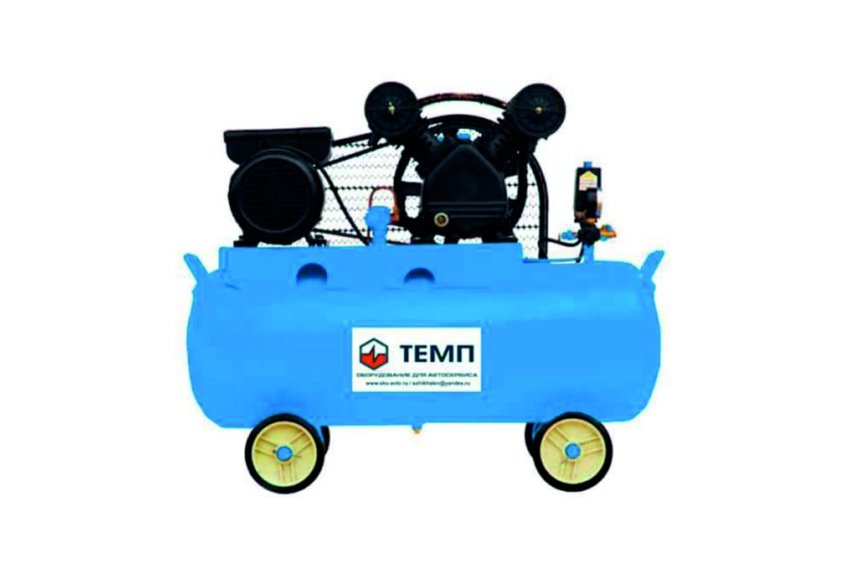 Компрессор Темп 100л ресивер, 330 л/м, 10бар, 380В, 2,9кВт TC100LA330
