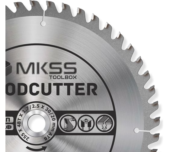 Диск пильный по дереву MKSS Toolbox Woodcutter WC2550 255x48Тх30/20 мм WC25504830