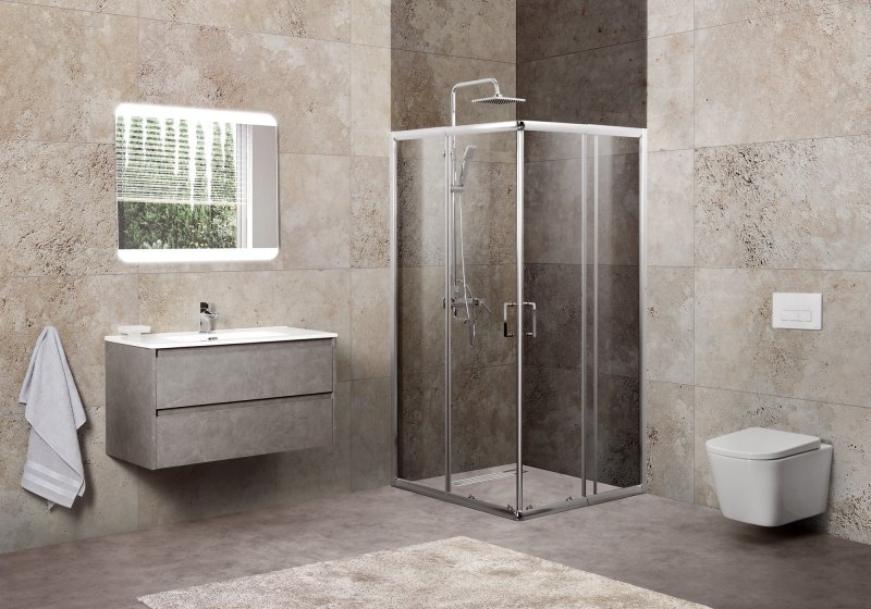 Душевой уголок BelBagno Unique 85/100x85/100 рифленый