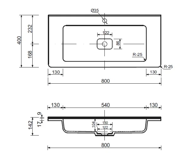 Тумба с раковиной Style Line Марелла Люкс Plus 80 см подвесная