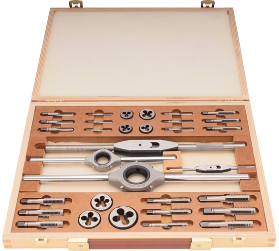 Набор метчиков и плашек Bucovice Tools BSW 1/8-1/2 115CrV3 34 предмета 311012