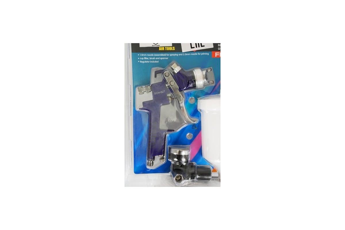 Воздушный краскораспылитель Schtaer в блистере, сопло 1.3/1.7 SCH-827 KIT