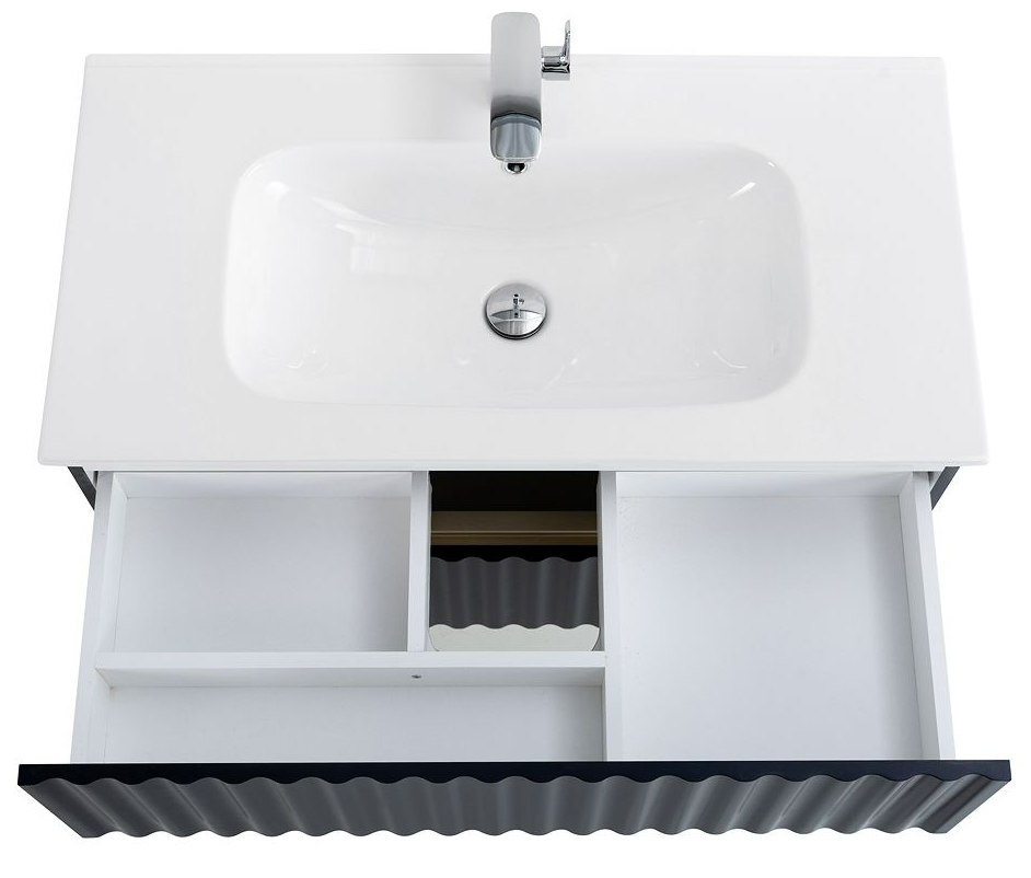 Мебель для ванной Art&Max Elegant 80 см, LED подсветка, черный матовый