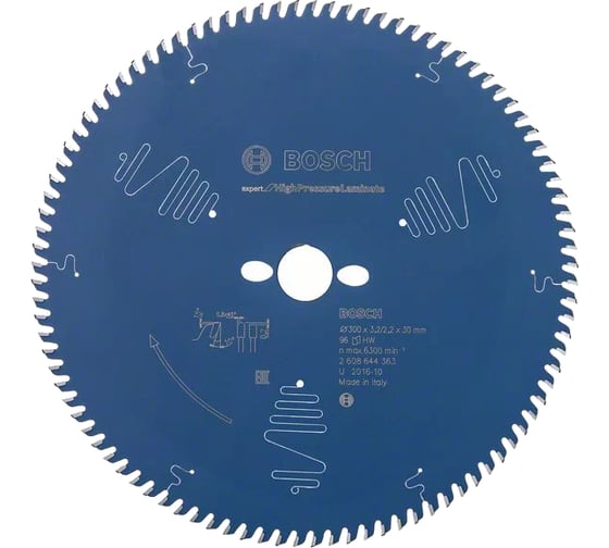 Диск пильный Expert for High Pressure Laminate (300x30 мм; 3.2/2.2 мм; 96T) Bosch 2608644363