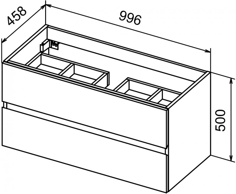 Тумба с раковиной Cezares Molveno 46-100 см Legno Bianco