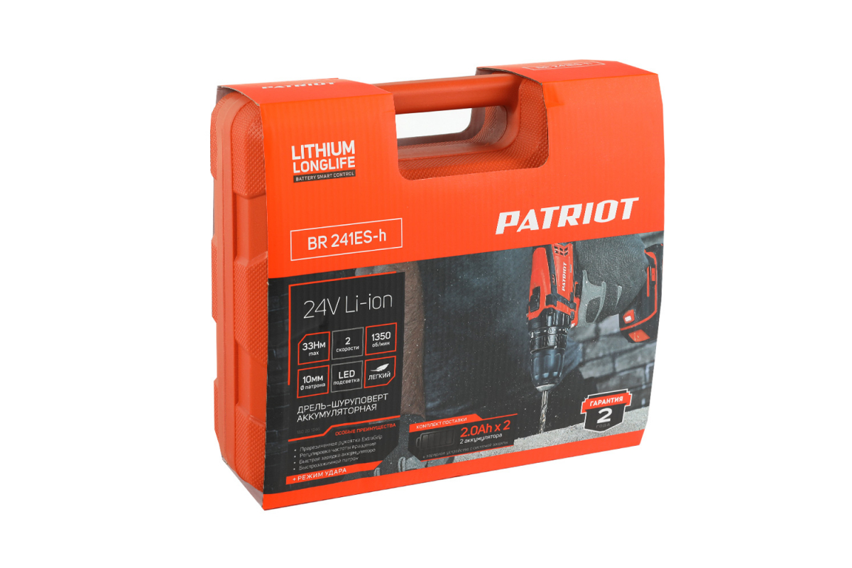 Аккумуляторная дрель-шуруповерт Patriot BR 241ES-h 180201246
