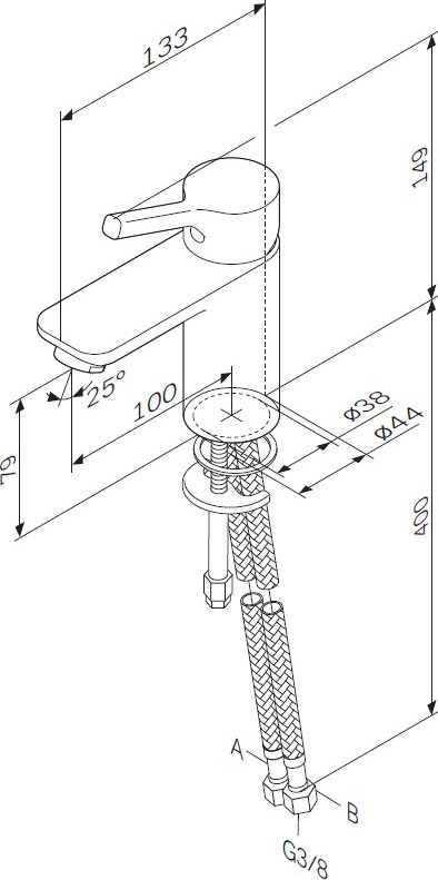 Смеситель для раковины AM.PM X-Joy F85B02100, хром