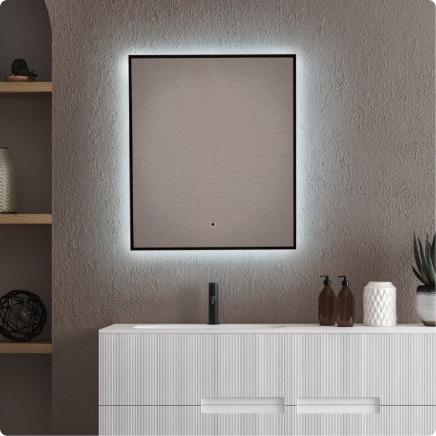 Зеркало AQUAme AQM9101B 60x70 см подсветка, антипар