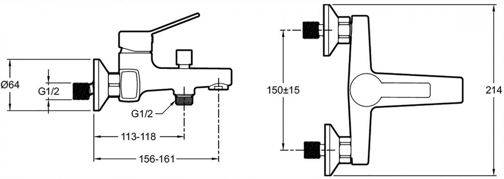 Смеситель для ванны Jacob Delafon Eo E24160RU-CP