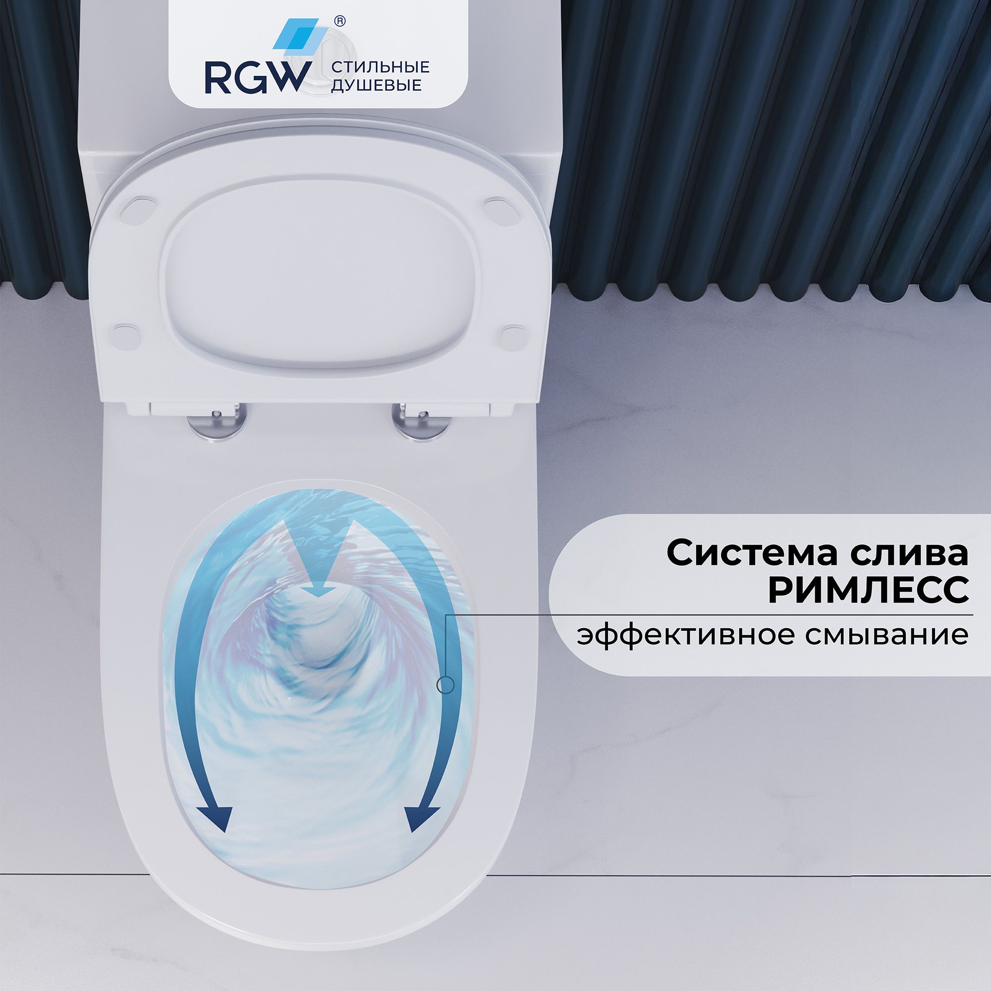 Унитаз-компакт RGW SW-05 безободковый, с микролифтом 67420105-01
