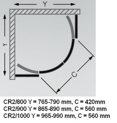 Душевой уголок Roltechnik Classic Line CR2 80x80 узорчатое стекло/белый профиль, четверть круга