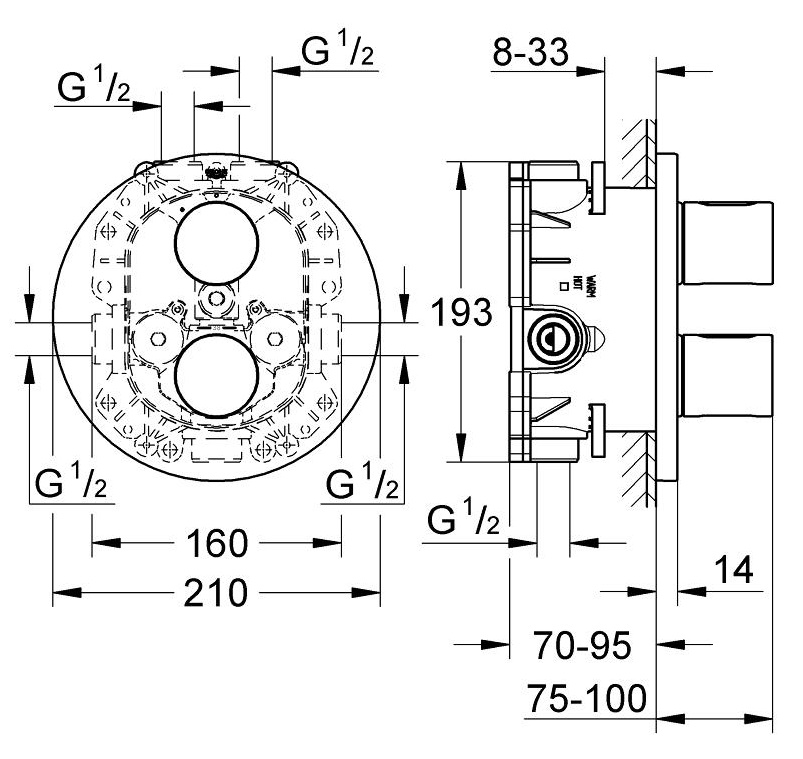 Смеситель для душа Grohe Grohtherm 3000 Cosmopolitan 19467000 термостат