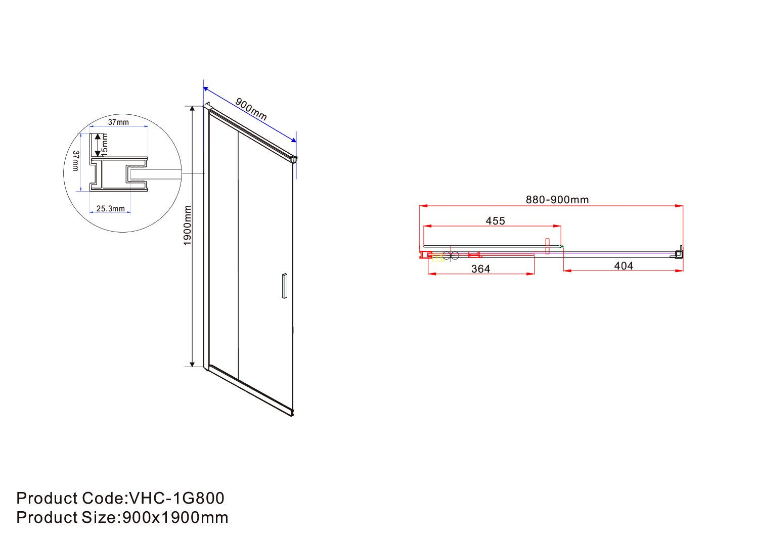 Душевой уголок Vincea Garda VSS-1G9012CLB 120x90 черный, прозрачное