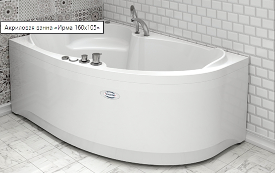 Акриловая ванна Ваннеса Ирма 150х97 см R