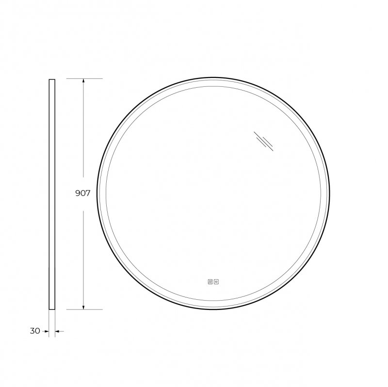 Зеркало Cezares Cadro 90x90 см с подсветкой, подогревом CZR-SPC-CADRO-900-LED-TCH-WARM