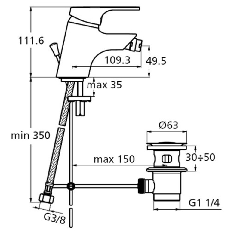 Смеситель для биде Ideal Standard Slimline II B8584AA