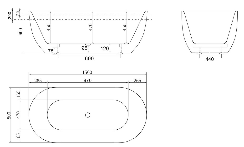 Акриловая ванна BelBagno BB70 150x80 белый