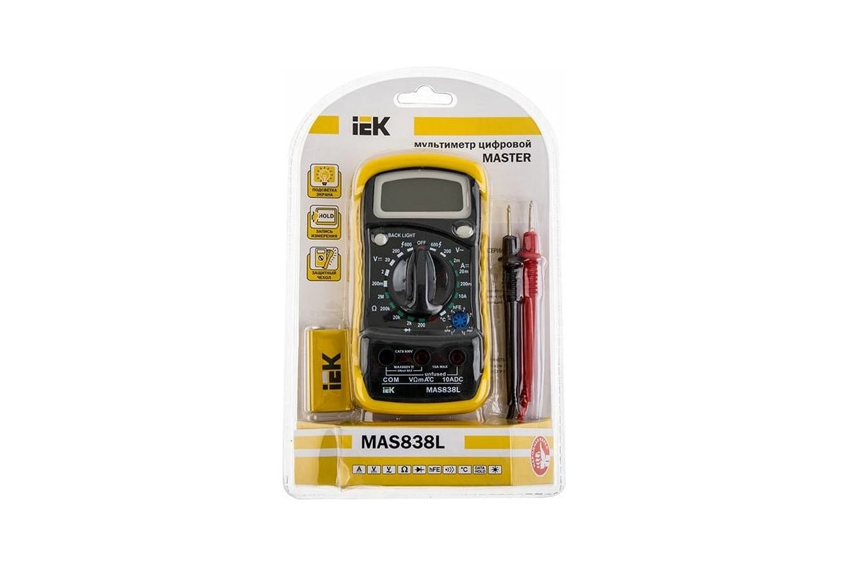 Цифровой мультиметр IEK Master MAS838L TMD-3L-838