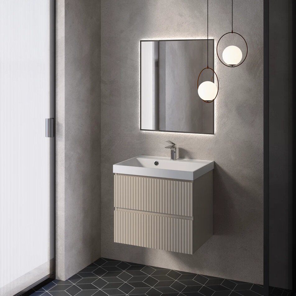 Тумба с раковиной AQUAme S1 60 см бежевый