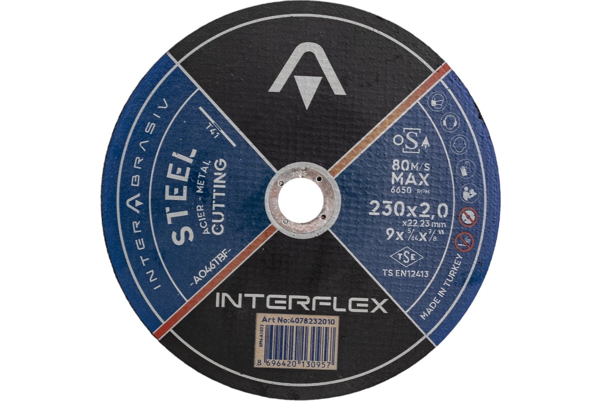 Круг отрезной по нержавеющей стали Inox 180х2х22.23 мм Interflex 4687202817979