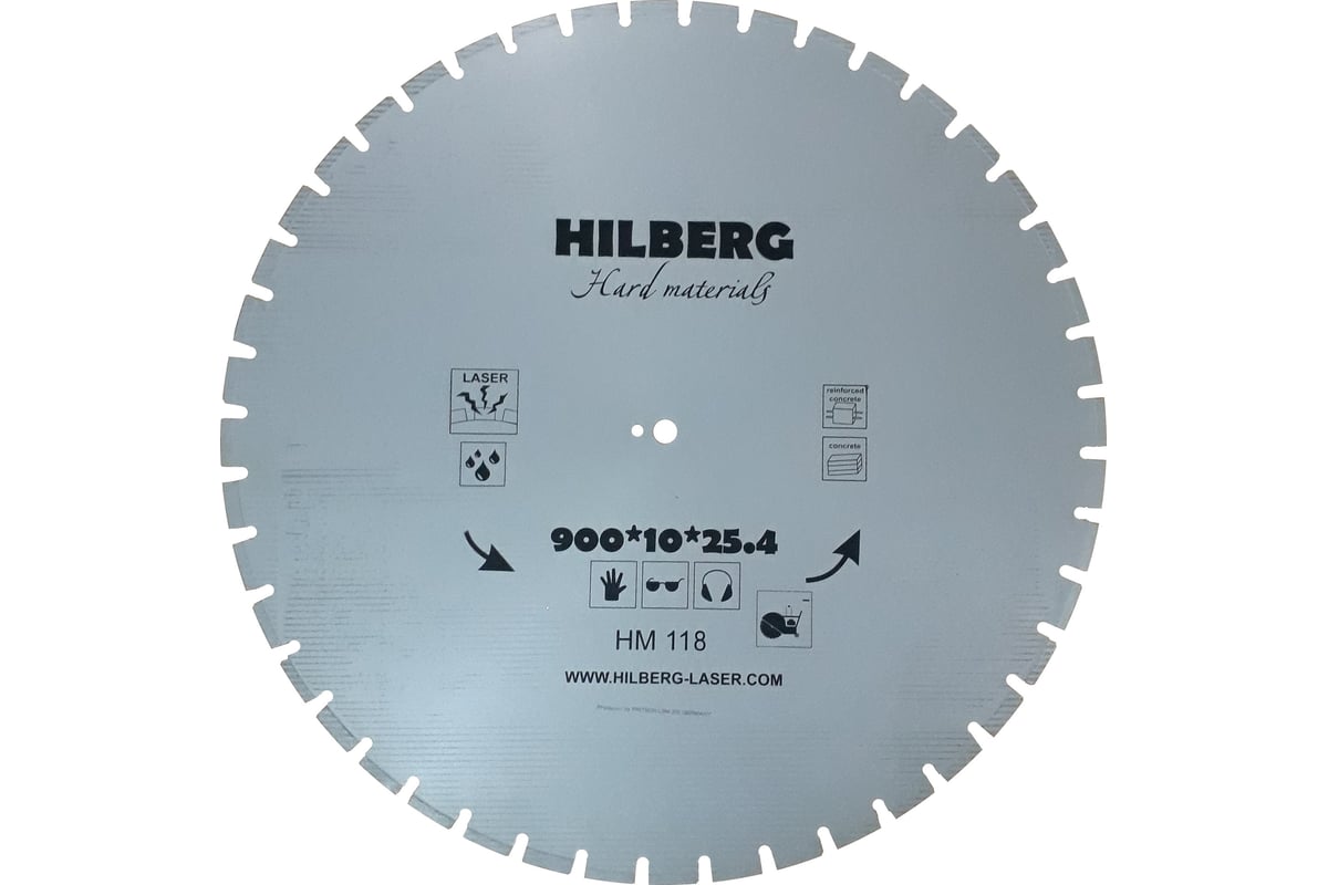 Диск алмазный отрезной сегментный Hard Materials Laser (900x25.4 мм) Hilberg HM118