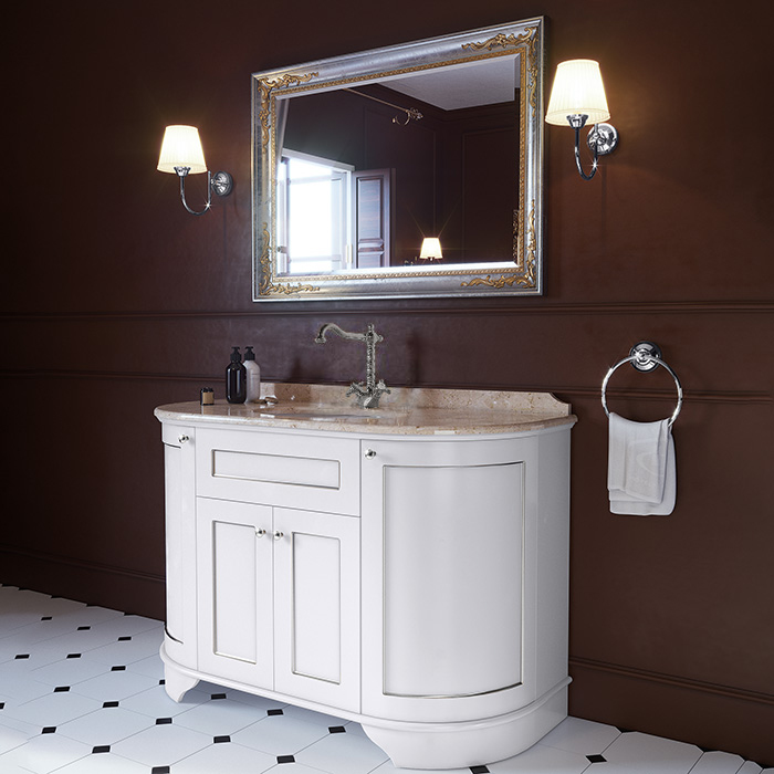 Мебель для ванной TW collection York Nuovo 130 см, bianco/argento