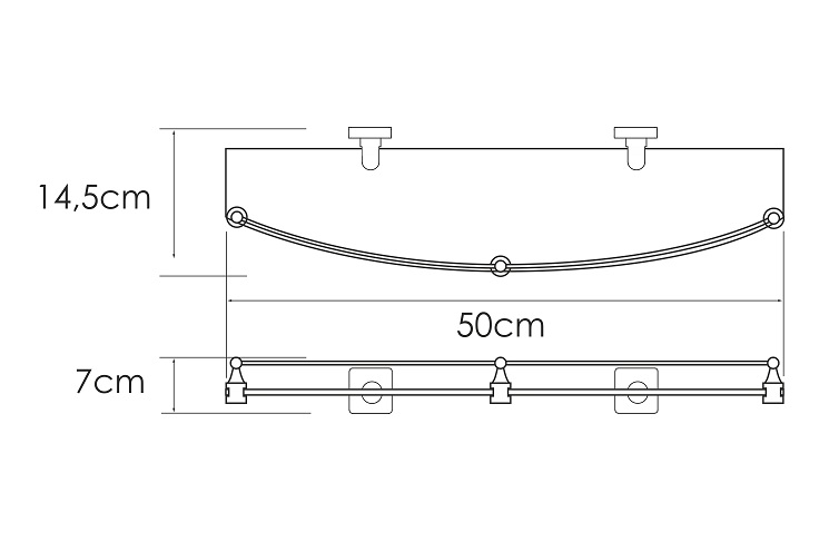 Полка WasserKRAFT Rhin K-8744 никель